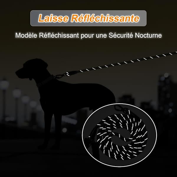 Dog Leash, Long Leash with Padded Handle, Suitable for Small, Medium, and Large Dogs.