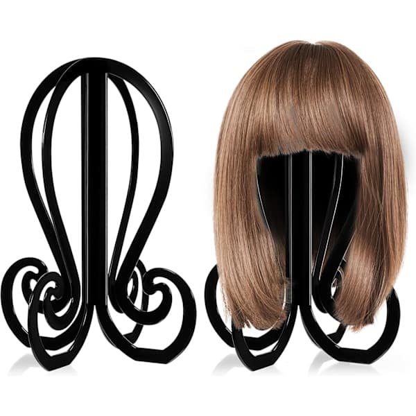 Wig Stand, Foldable Wig Head Stand, 36 cm High, Black