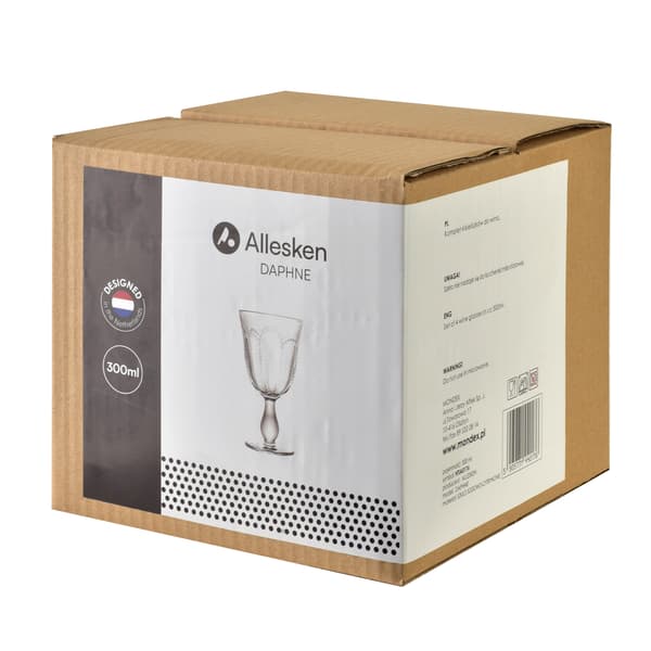 Vinglass glass DAPHNE DAPHNE 300ml 17cm transparent 4-pakning