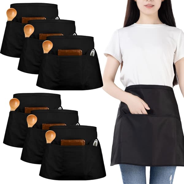 Waist Apron, Waterproof Chef Apron, Half Kitchen Apron with ,ZQKLA