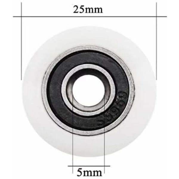 Shower Door Wheels - 25mm Rollers - Shower Enclosure Rollers - With Screws, by DEBUNS