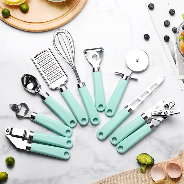 Plastic Melon Opener, Cheese Cutter, Kitchen Utensil Set (Green Garlic Press)