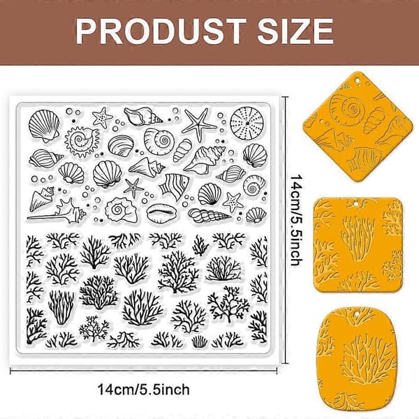 Silikonleire teksturmatte leiremodellering mønsterplate skallform 140x140x3mm