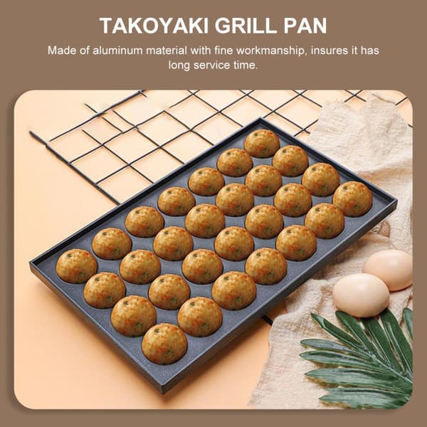 Sort aluminium Takoyaki-pande Bageplade Let Sikker Nonstick-form