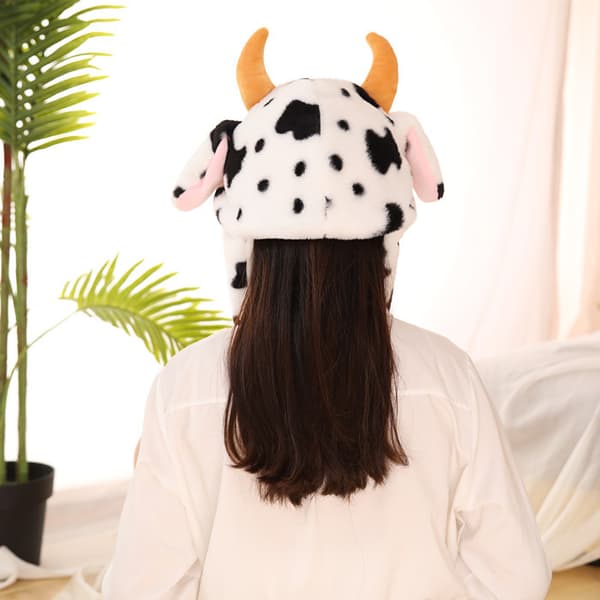 Plush Animal Hat with Moving Ears, Bouncing Hat, Fun Interactive Hat, c
