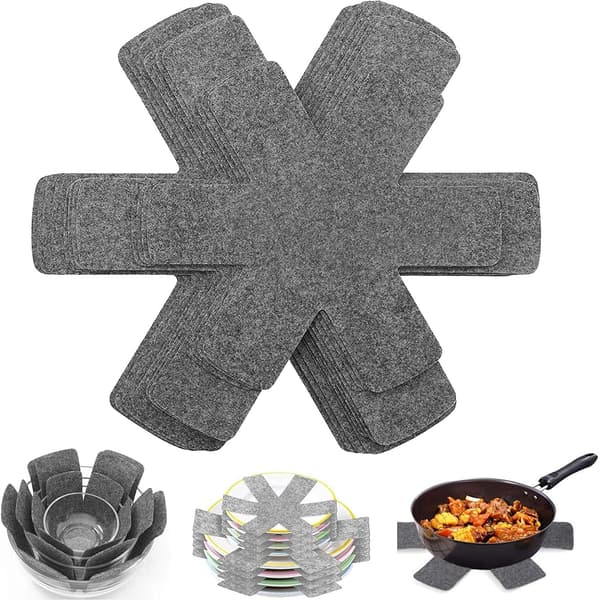 Felt Pan Protectors, 12-Piece Set with Pot Holders and Frying Pan