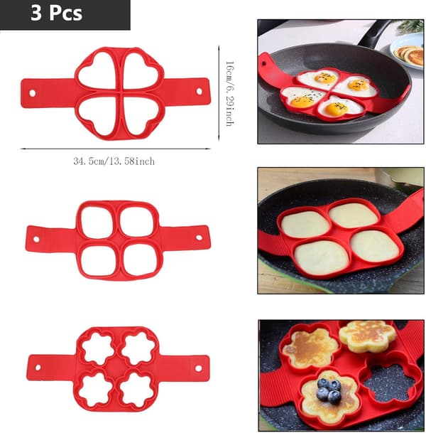 Non-Stick Silikone Pandekageform Køkkenredskab Ring Maker Silikone