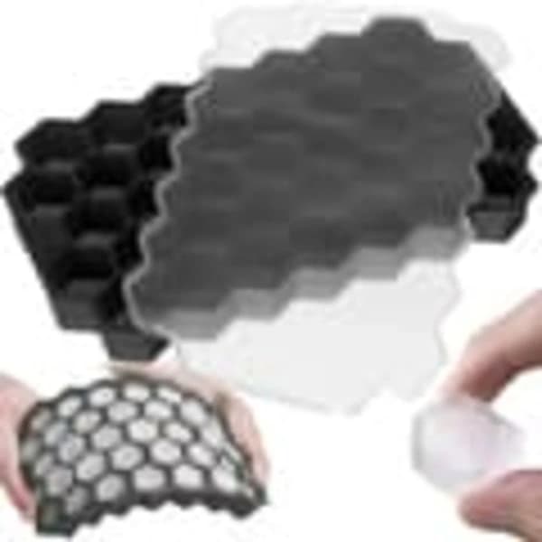 Ice mold - Ice cube tray with lid / Ice tray - 37 ice cubes