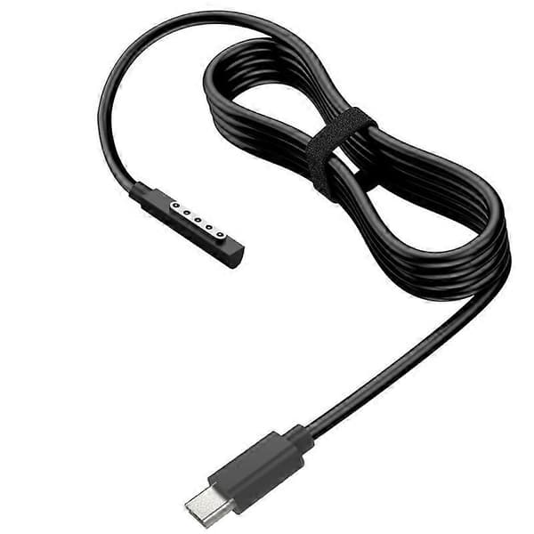 PD 65W Hurtigopladningskabel til Microsoft Surface RT/Surface Pro 1 2, Magnetisk Type-C Kabel Strøm [DB]