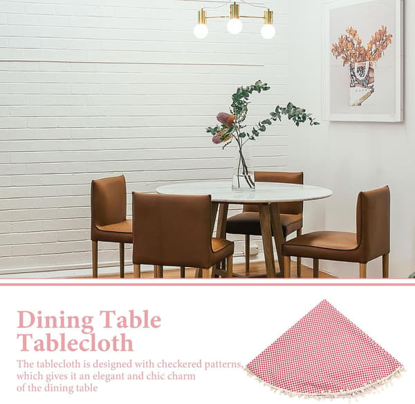Duk Dekorativ Rutig Duk Rosa Bomull-Polyester Blandat Tyg Elegant Chic Design