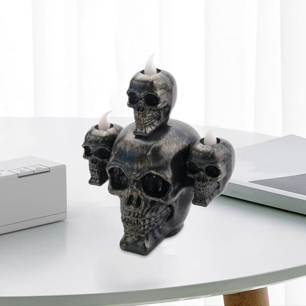 Horror Skull Head Light Pumpkin Lamp Electronic Candle Haunted House Decorations Home Decor