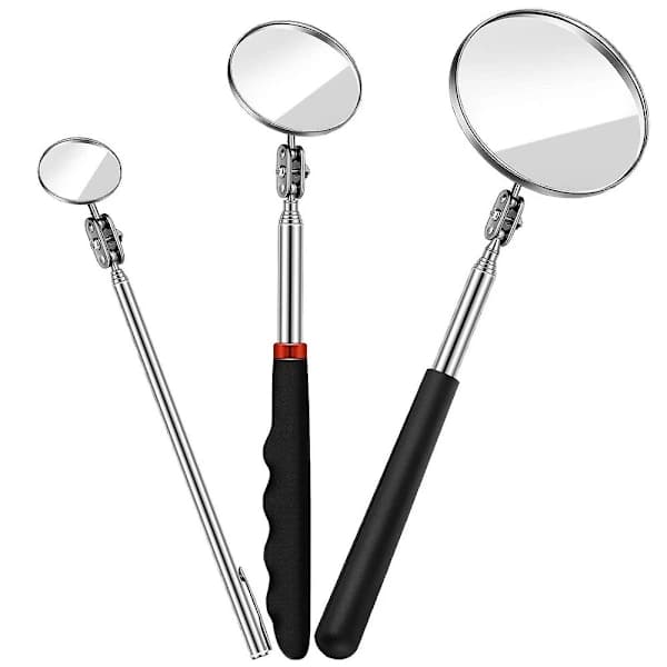 3 Pcs Telescopic Inspection Mirrors Round Mirrors Inspection Tool