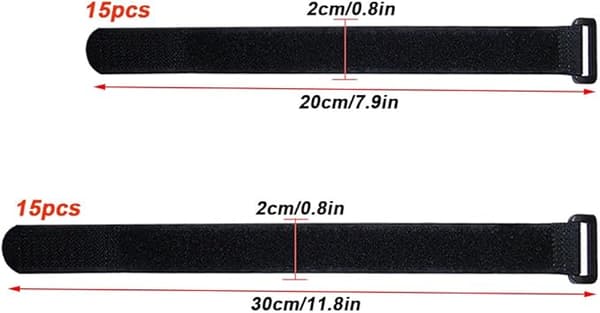 Premium Black Velcro Strap Set, Versatile Black Velcro Black set1 Black set1