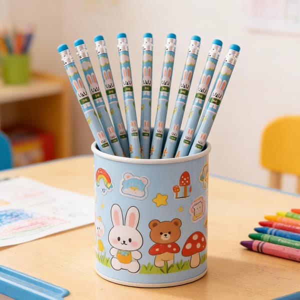 Skolpennor 10 st, brevpapper med mjuk stift blå - Blau