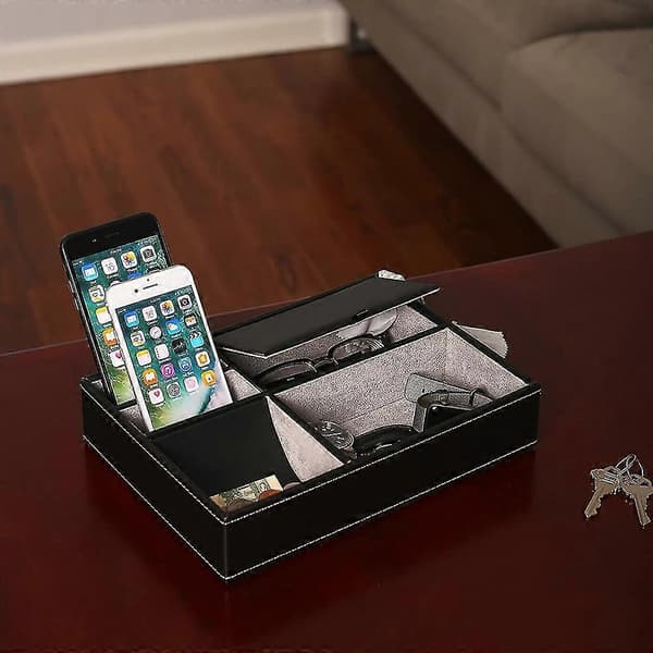 Leather Storage Box for Desk, Nightstand or Dresser