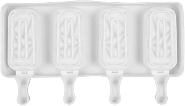 Silikoneform til is, DIY genanvendelig silikoneform til is, ispindeform med 4 rum, idé A