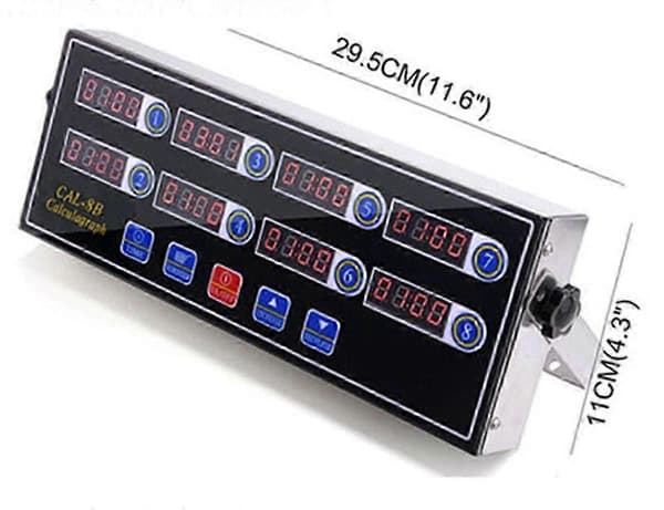 8-Channel Commercial Digital Kitchen Timer, Stainless Steel Calculation Timer with Alarm, Clock Reminder (FMY)