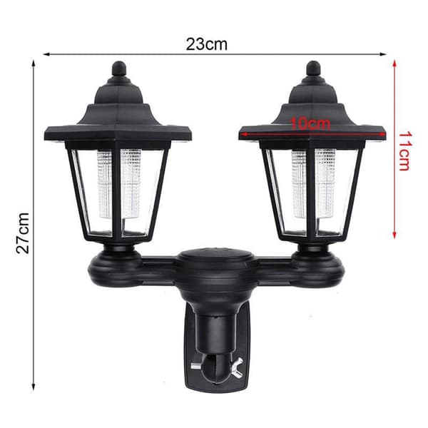 Dual Head Hexagonal Solar Garden Light Automatic Lighting Lawn Lamp for Backyard Parks Dual dual