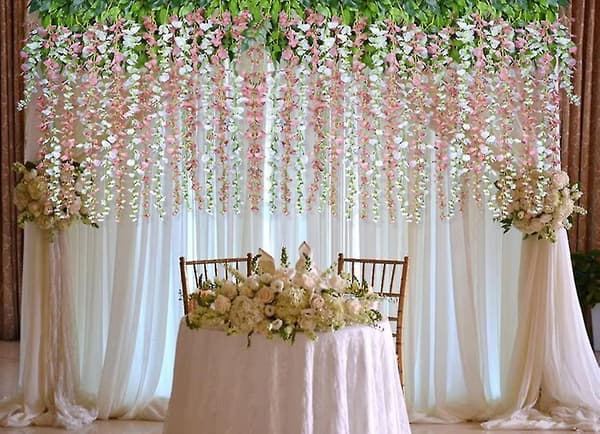 12 st/förpackning Konstgjorda blommor Heminredning Varje slinga 110 cm