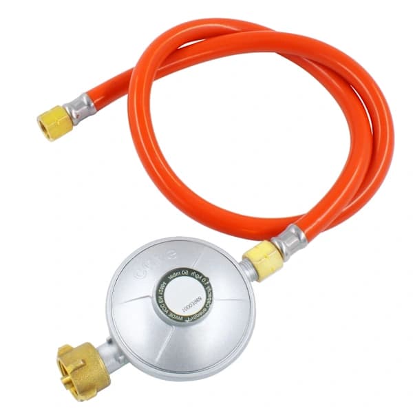50mbar trykregulatorventil sæt justerbar aluminium kontrolventil til gassystemer med slange orange 1/4 tomme