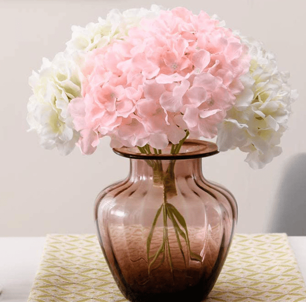 10 stykker hvide hortensia silkeblomsthovedpose elfenbenshvid