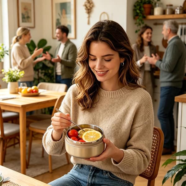 generisk varm matlåda bärbar läckagesäker låda beige - Beige