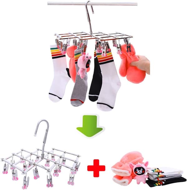 Stainless Steel Drying Rack, Foldable Drying Rack, Hanging Drying Rack, Windproof