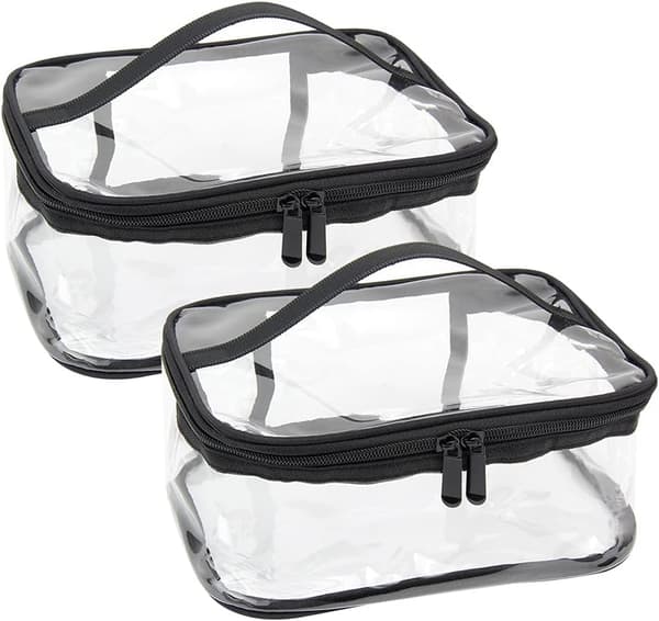Transparent Toiletry Bags (2-pack) - PVC Material, Multifunctional, 24 x 17 x 11 cm