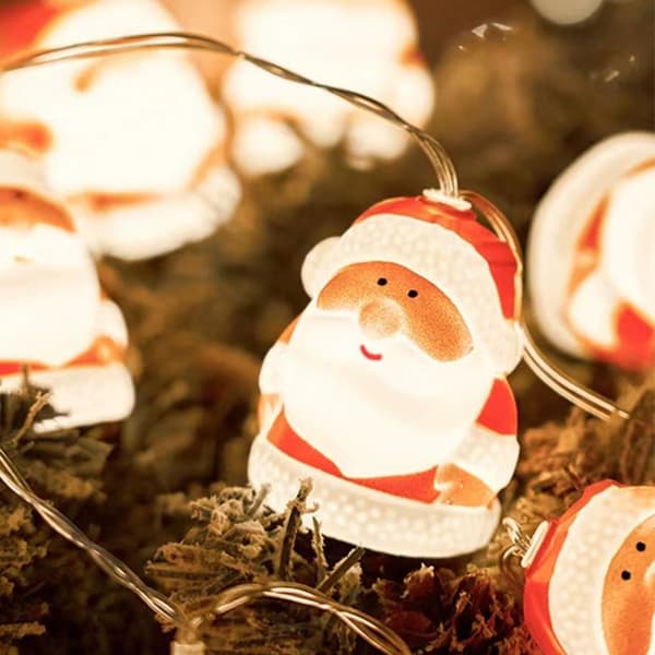 Juldekoration med LED-belysning - Jultomte och Snögubbe 3M20led-USB