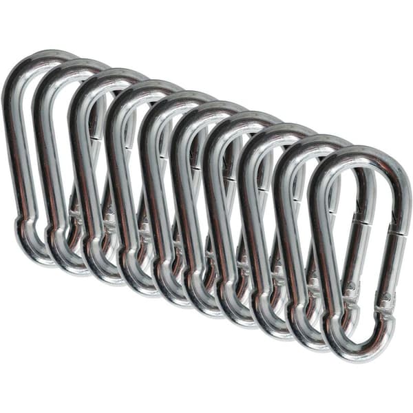 Karbinhakar 60Mm X 6 Mm 10-pack, Stålkarbinhake med Snaplås