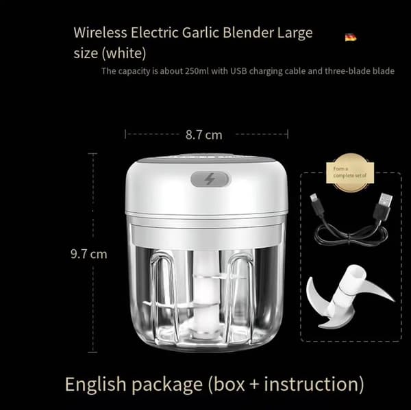 Bærbar USB-drevet foodprocessor, 250 ml