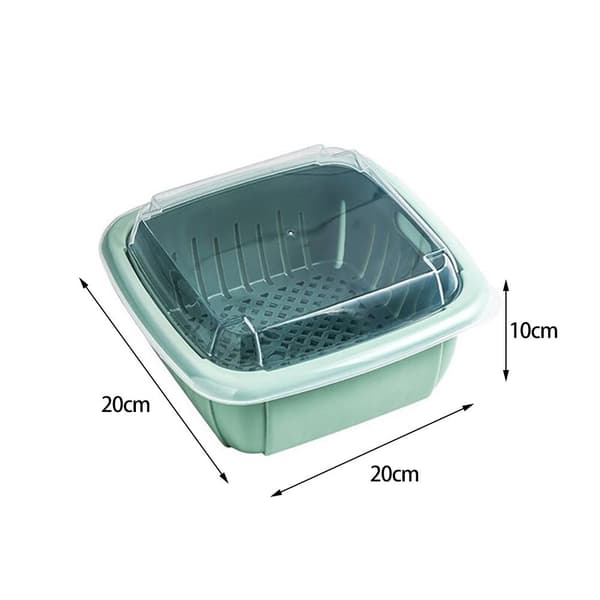 Kitchen Strainer with Lid Household Double-Layer Basket Multifunctional Fruit and Vegetable Storage Containers