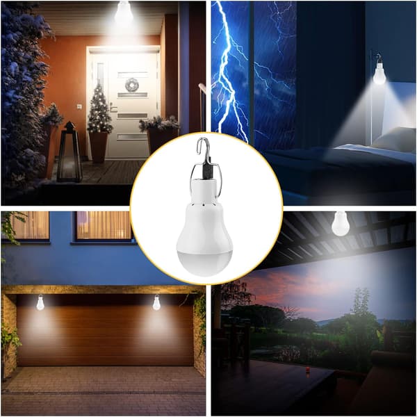 LED Solcellelamper Utendørs Sett med 2, Solcelle Campinglampe, Solcellelampe