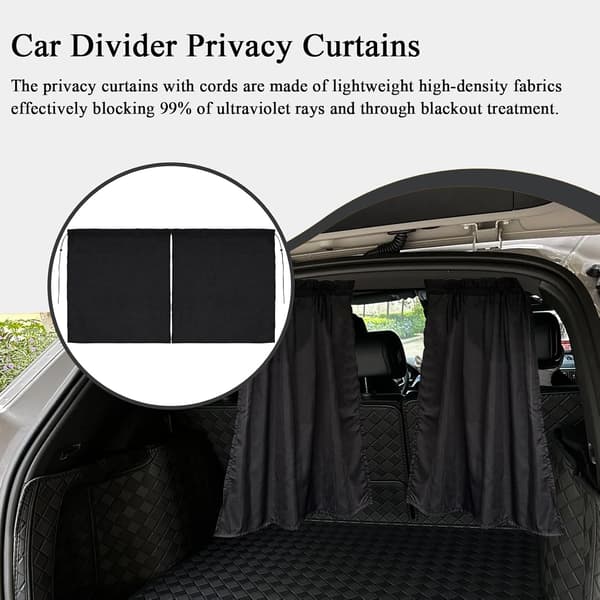 Privacy Curtains for Car - Car Window Sunshade | Removable Protective Visor for Sleeping Baby, Van, Camping, RV [DB]