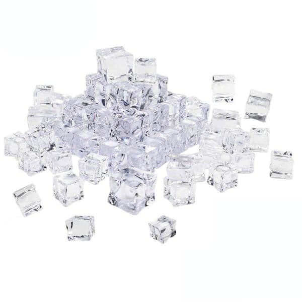 Enhance Your Display with Clear Acrylic Ice Cubes - 100 pcs 18mm