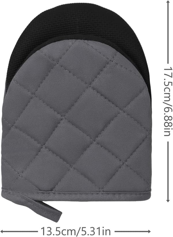 ING par - Korte grydelapper - Bagehandsker - Grå - 20*14,5 cm