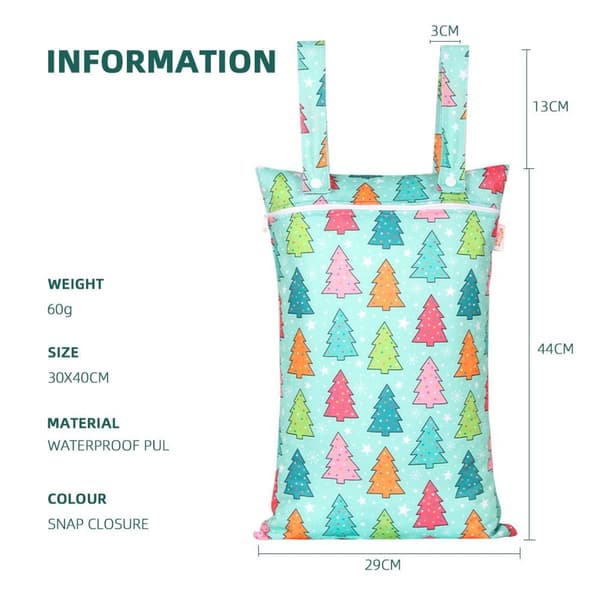 Waterproof and Dustproof Double Handle with Christmas Print Style4 KLB