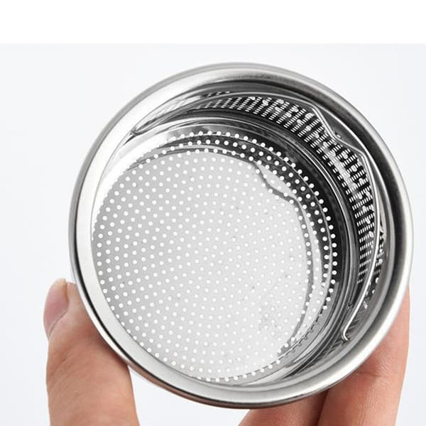 Sink Strainer with Handle 304 Stainless Steel Sink Drain Deep Cup Basket Strainer 3in Outer Diameter