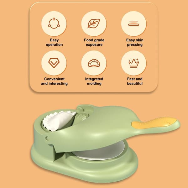 Dumplingform, enkelt verktøy for dumplingprodusent og dumplingpresse, grønn