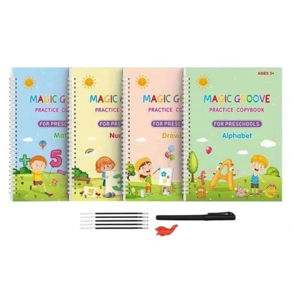 Reusable Writing Practice Book - 4 in a set with multi-color