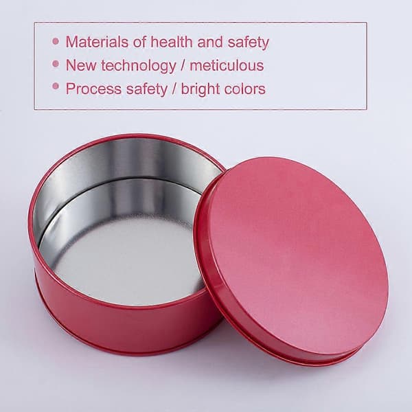DIY Cosmetic Storage Boxes with Empty Tin Box and Cotton Makeup Powder Puff White Box: 10.1x4cm 4pcs/set
