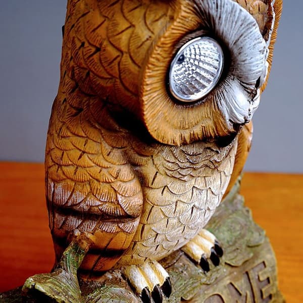 Moderne boligindretningsstatuer ugleform sol LED-lys havelampe ugle græsplænelampe sol LED-lys Kawaii ugle solcellelampe L