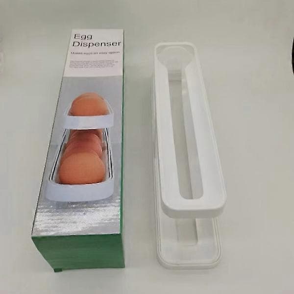 Eggbeholder for kjøleskap, eggdispenser, eggholder, eggoppbevaring for 12-14 egg, doble lag, organizer for kjøkken Hvit