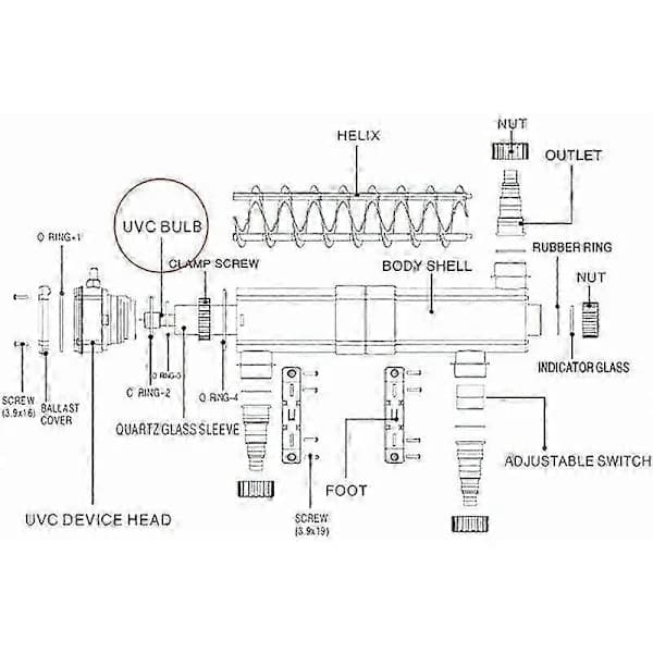 CUV-236 UV-lampe, 36W Sterilisatorrør for desinfeksjon SZRH A-G