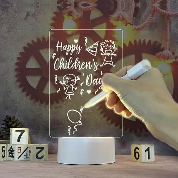 Message Board Creative LED Night Light USB Message Board Holiday Lamp With Pen Gift For Kids Girlfriend Decoration Night Light