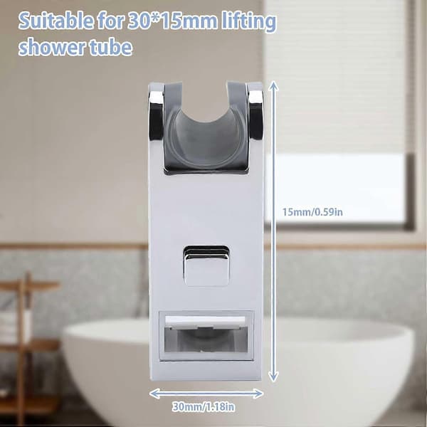 Dusjhodeholder, Justerbar Erstatnings Hånddusjskinne Hode Slider Klemme Holder Feste 30*15, ABS Krombelagt