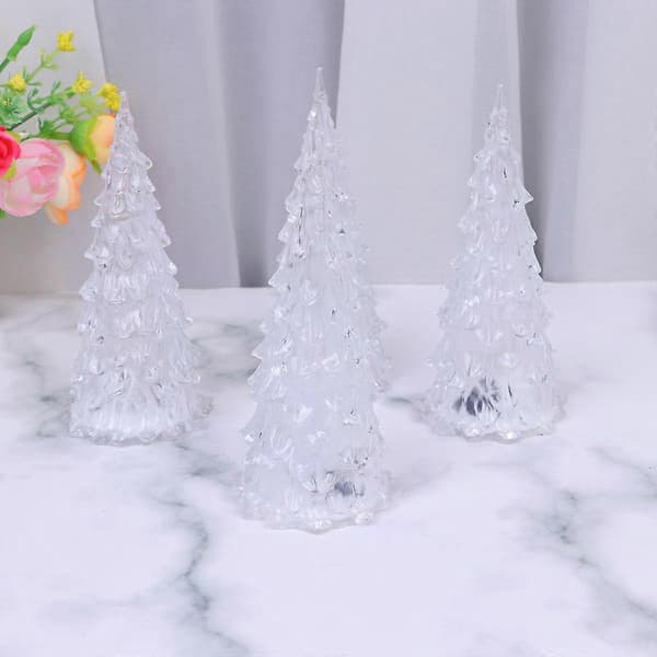 LED Christmas Tree Night Light for Decoration 4 Pcs Party Table Decoration Lamps [DB]