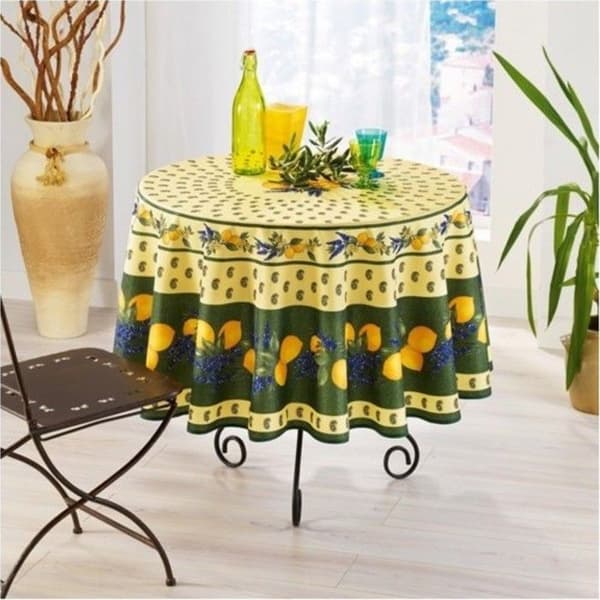 Dukar - PROMO LINGE - Provençale Citron - Polyester - 180cm - Grøn Grön