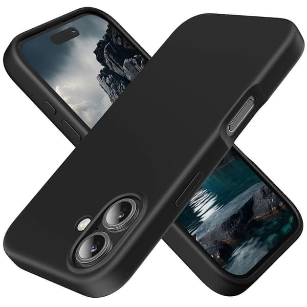 Silicone Case Compatible with iPhone 16 Case Soft Ultra-Thin Protective Shockproof Liquid Silicone Cover, 6.1\" Midnight Black