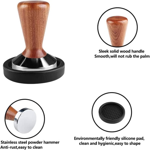 Kaffetamper, espressostamper, rustfri kaffebrygger, 51 mm